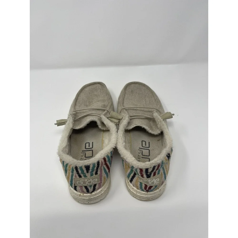 Hey Dude Womens Wendy Funk Wool Beige‎ Slip On Shoes Women's US Size 7
